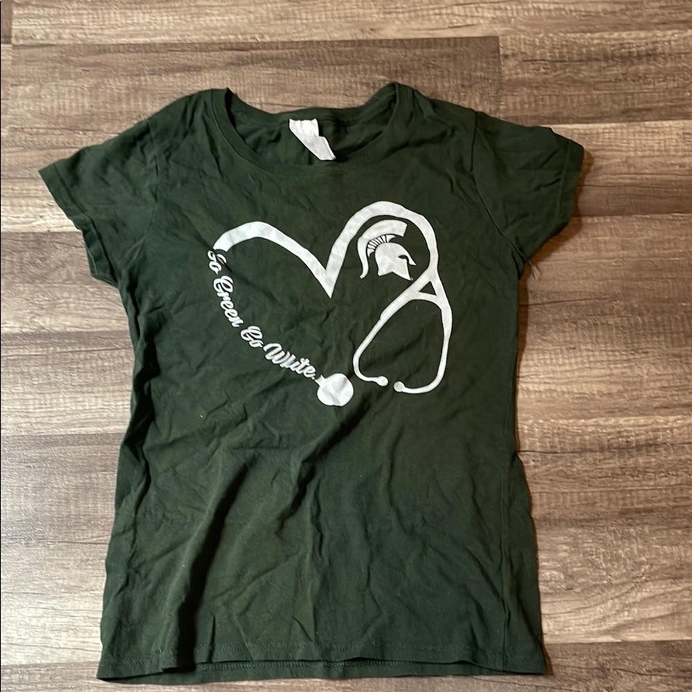 Gildan Michigan State Nursing Green Short Sleeve T-Shirt